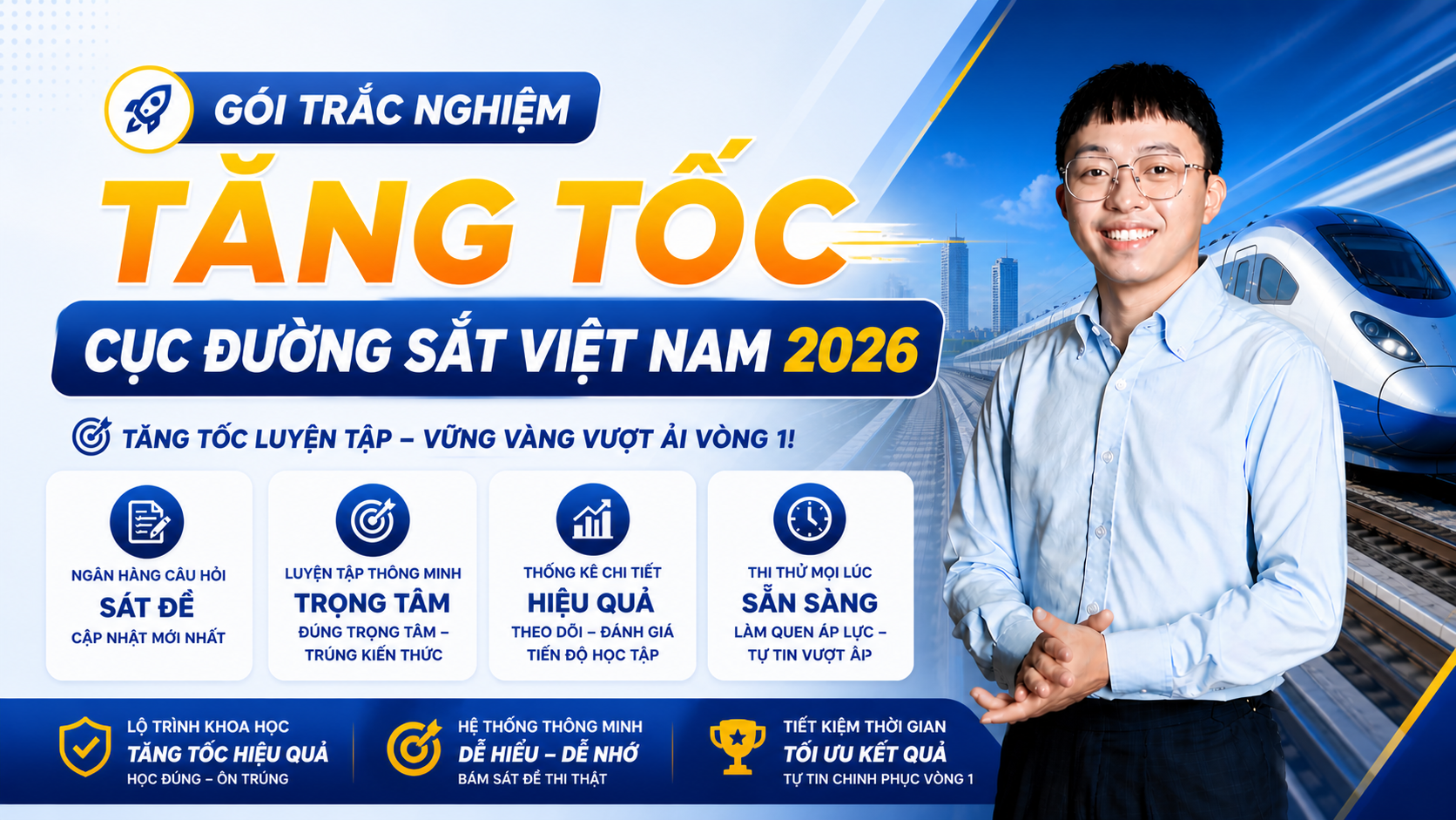 CỰC HOT ♨️ Gói tăng tốc - Ôn thi vòng 1 công chức Cục Đường sắt Việt Nam 2026.